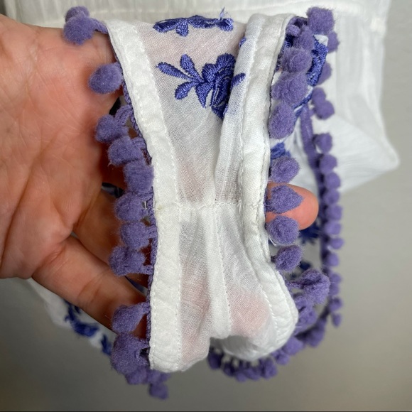 ASOS Wolf & Whistle Purple Embroidered Romper Cover Up Summer Size 10 - Picture 10 of 10